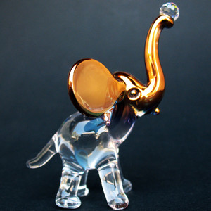 【elephant.m】ガラスナギット Amazon.com: H&D HYALINE & DORA Mini Glass Elephant Figurines