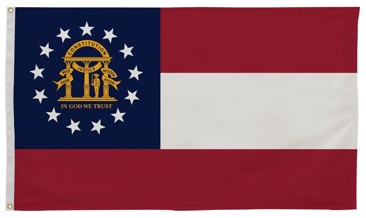 Georgia State Flag 5' x 8' Printed Nylon