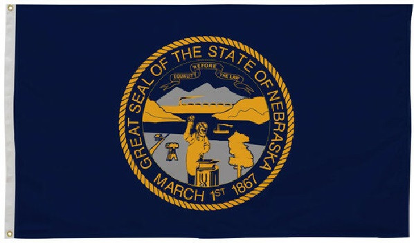 Drapeau Nebraska 4x6 Pieds - Nylon Solarmax Fabriqué Aux USA