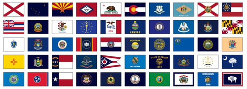 Set of 50 US State Flags