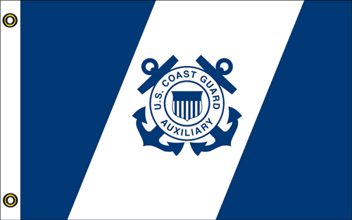 US Coast Guard Auxiliary Ensign 15" x 23" Nylon Printed Flag