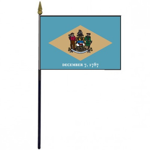 Delaware Stick Flag - 4" x 6" Desktop Flag