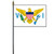 Virgin Islands Stick Flag 4" x 6" Desktop Flag-BOX of 12