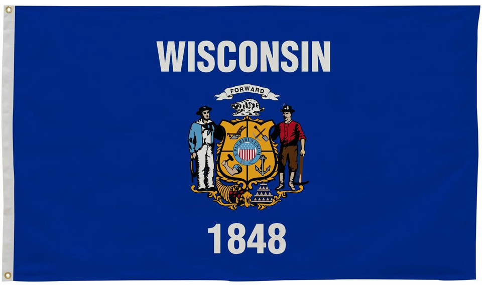 Wisconsin State Flag 4' x 6' | Wisconsin Flag | State of Wisconsin Flag