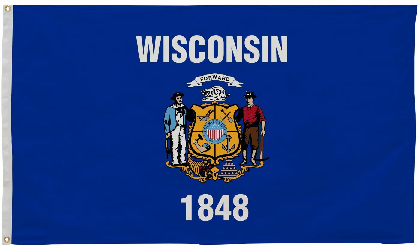 Wisconsin State Flag 4' x 6' Wisconsin Flag State of Wisconsin Flag