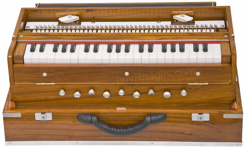 MONOJ K SARDAR Harmonium A440 Tuned, 2 Reeds, Teak Wood Folding