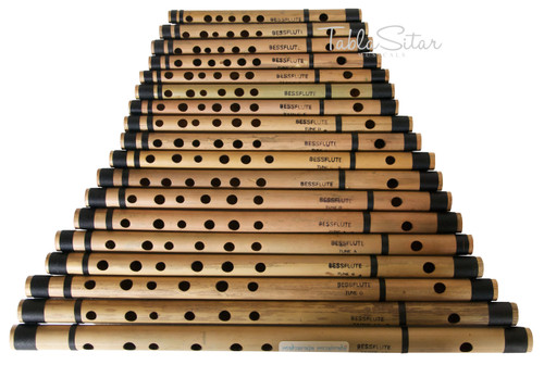 MAHARAJA Set of 18 Pcs Basic Bansuri - Indian Bamboo Flute Set ABE