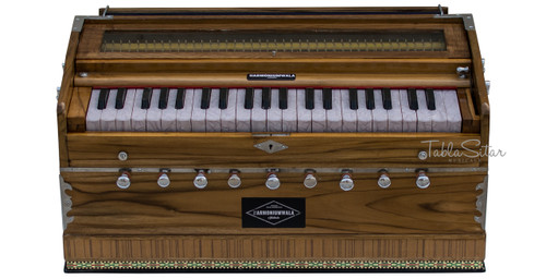 Maharaja Musicals Premium Sangeeta Harmonium, 9-Stop, Teak Wood, Coupler, Bag - GF