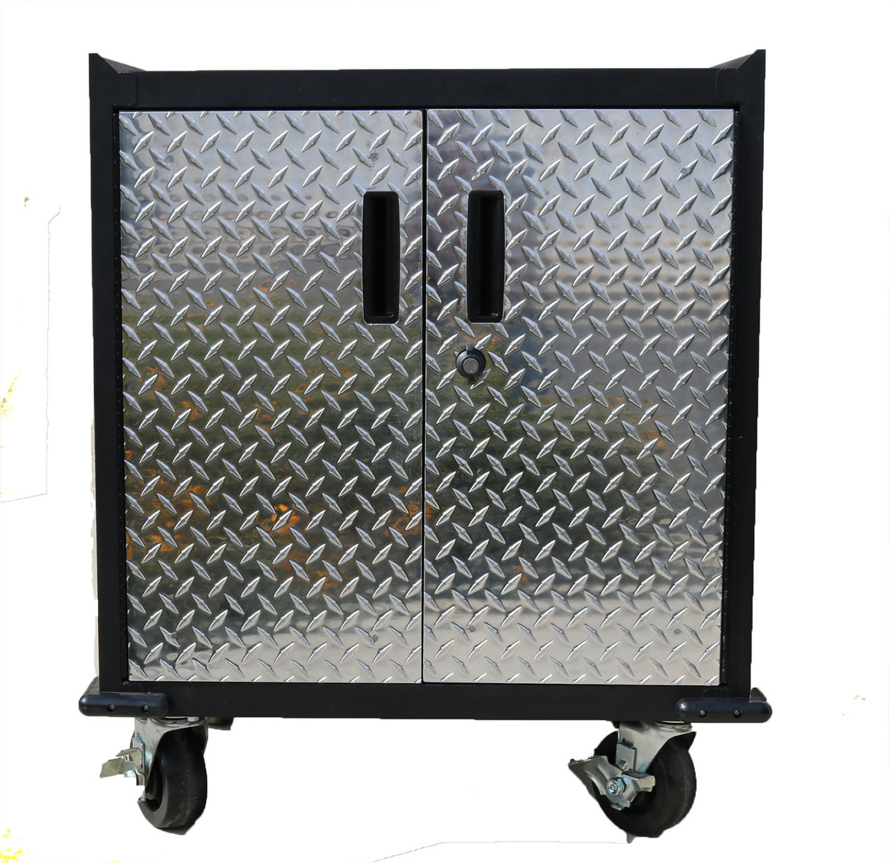  Mobile Base Cabinet, Diamond Plate Two Door