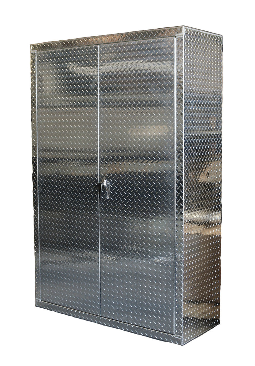 72" Tall x 48" Wide 18" Deep Diamond Plate Cabinet