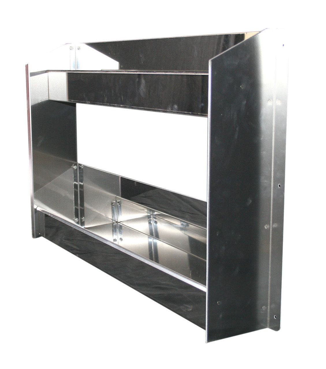 Two Tray Stainless Storage Rack by Man Cave Custom Cabinets