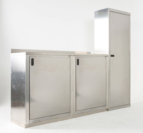 Two Stainless Steel Base Cabinets and a Closet