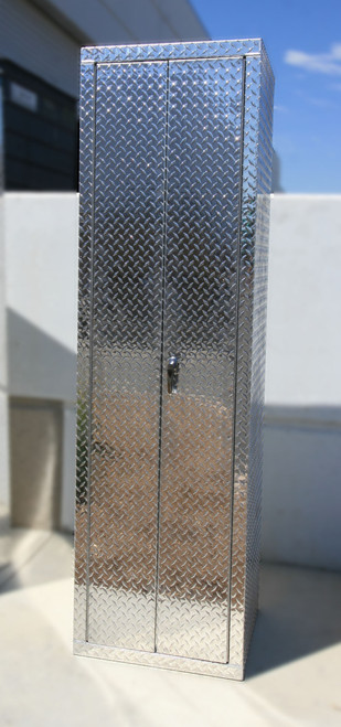 Garage Shoe Cabinet - Diamond Plate Aluminum