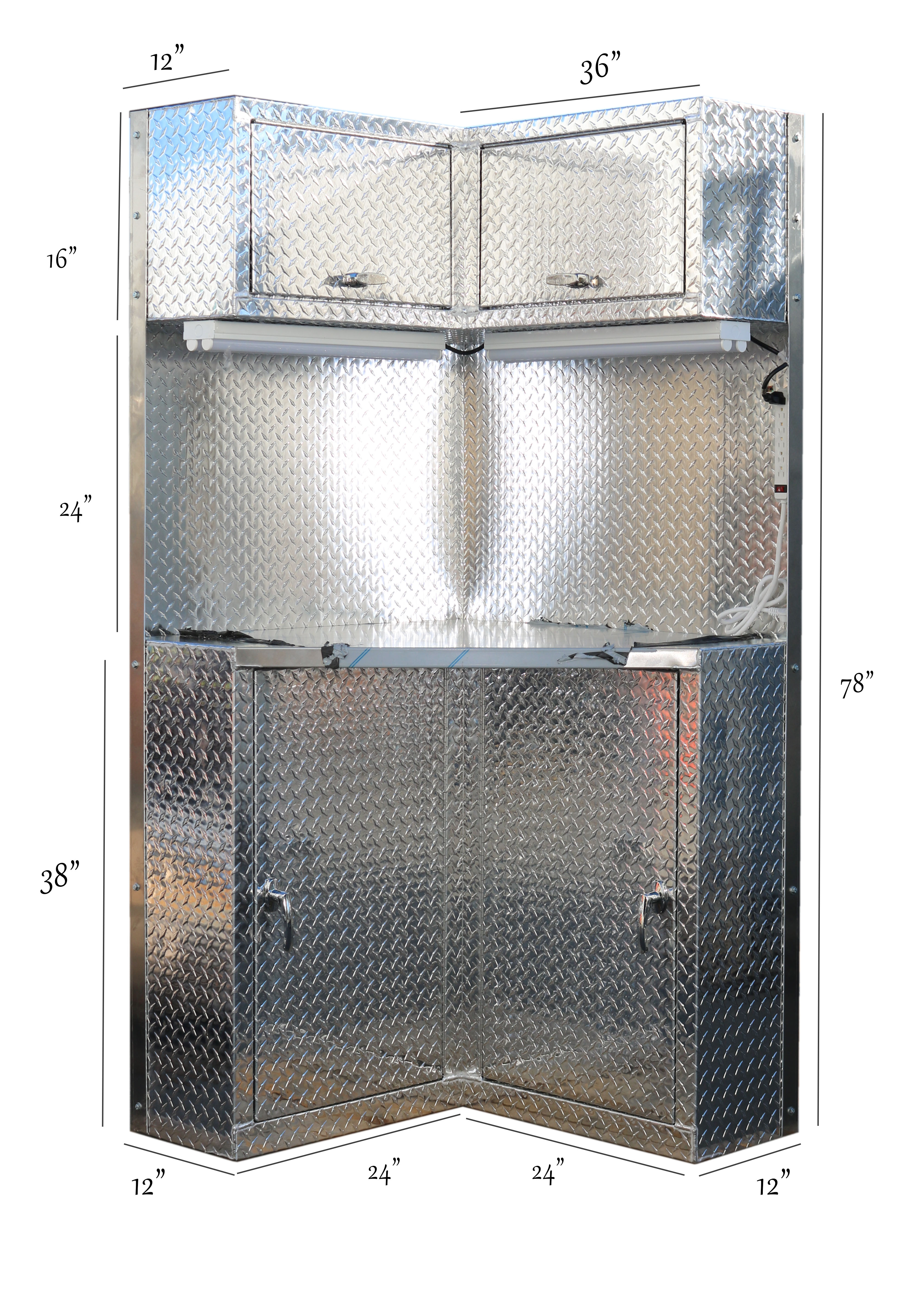 Man Cave Diamond Plate Storage Locker or Cabinet