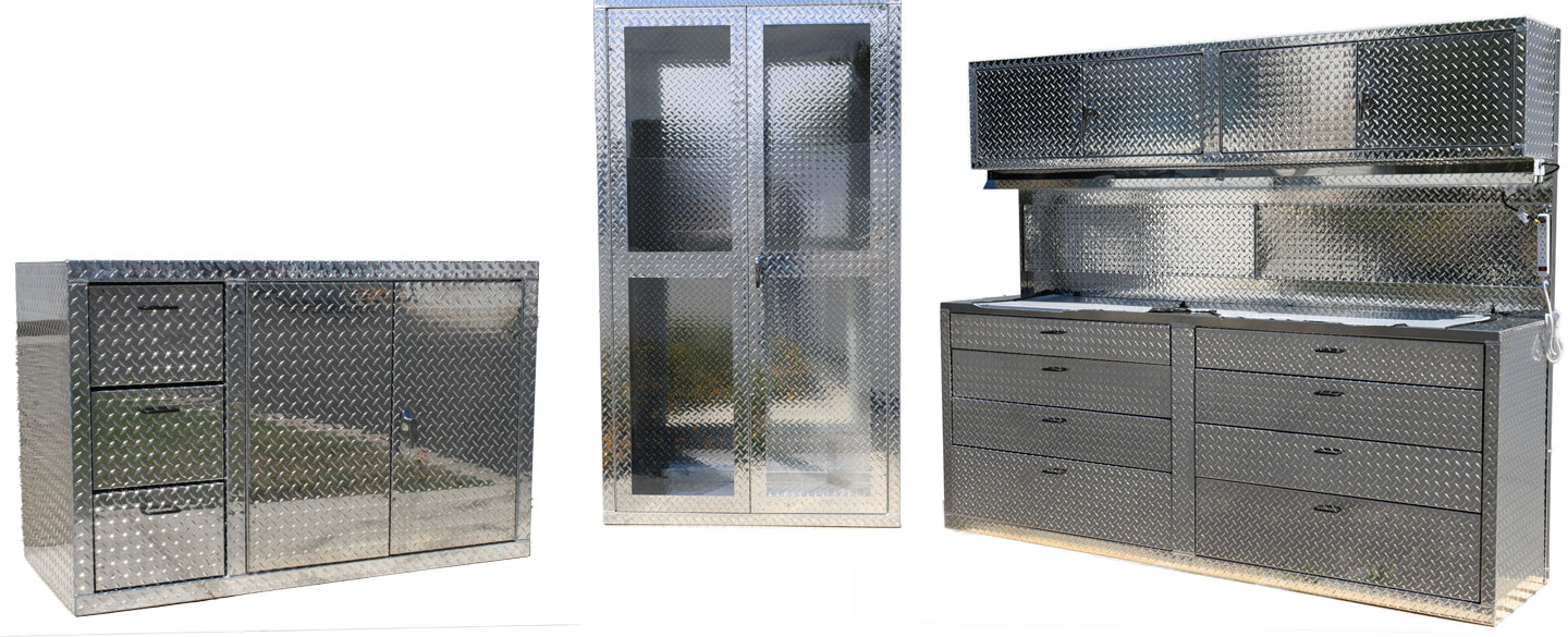 Man Cave Diamond Plate Storage Locker or Cabinet