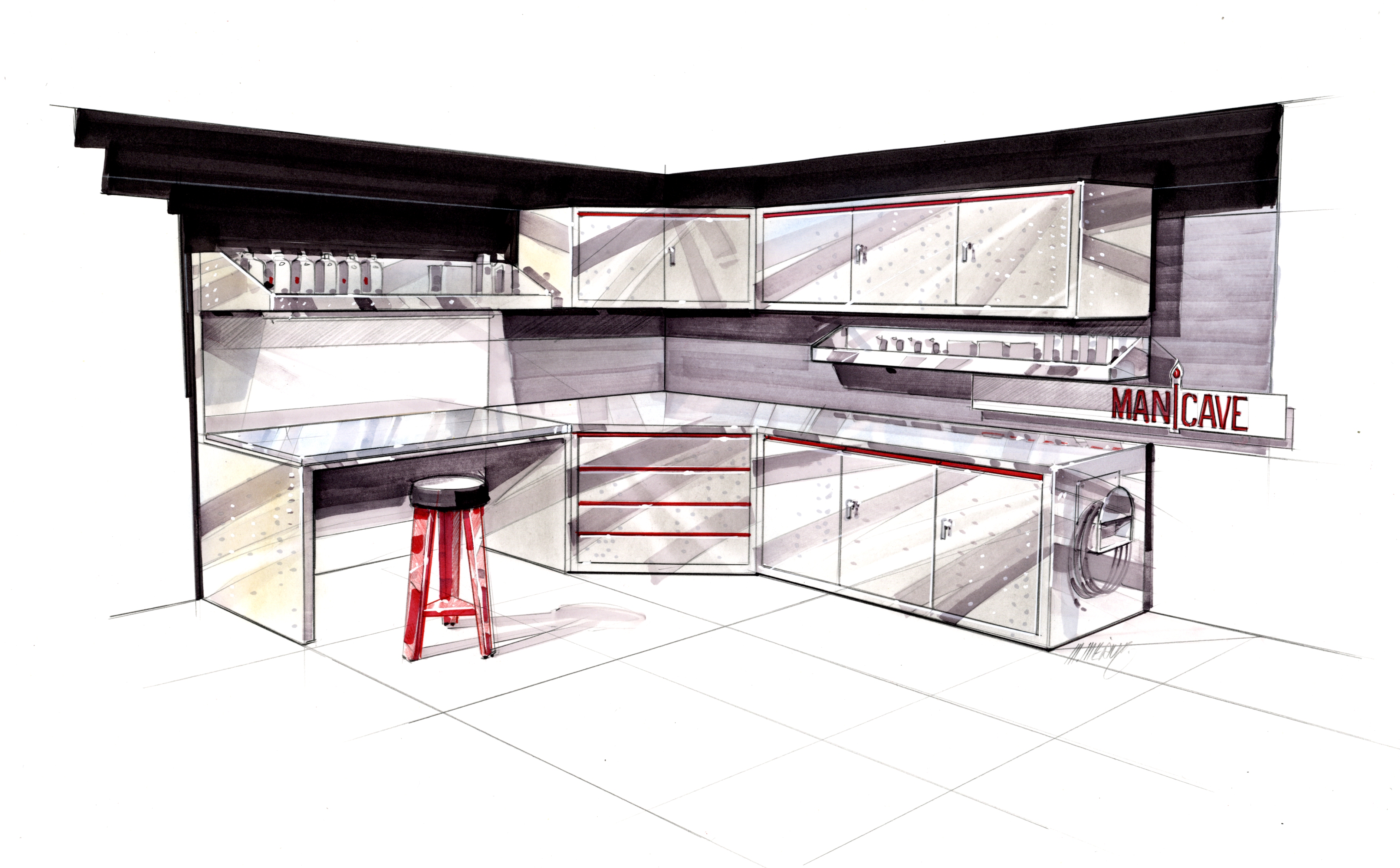 Man Cave Custom Garage Drawing