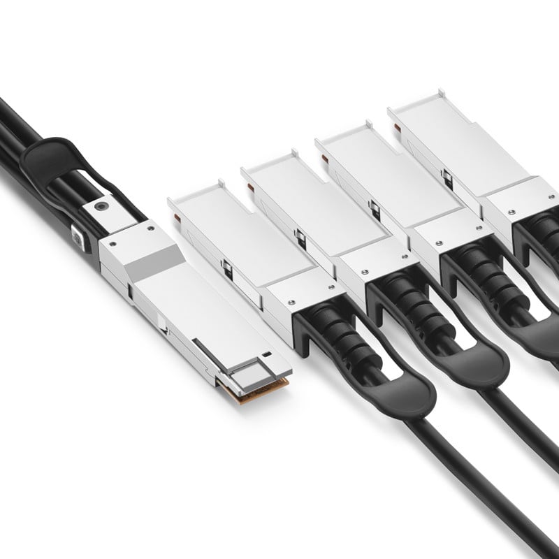 QDD-4ZQ100-CU3M-FL Cisco Compatible QSFP56-DD to 4xQSFP56 400GBase DAC (Direct Attached Cable)