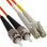 OM2 ST to LC Multimode Duplex Fiber Optic Cable - 7 meters