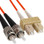 OM2 ST to SC Multimode Duplex Fiber Optic Cable - 1 meter