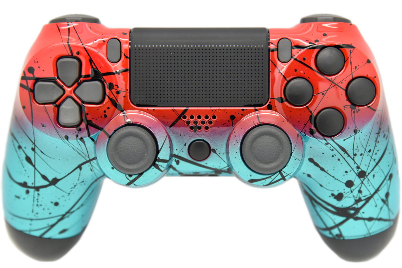 Red & Teal Fade PlayStation 4 Wireless Custom Controller