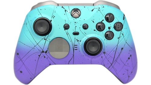 purple and blue xbox controller