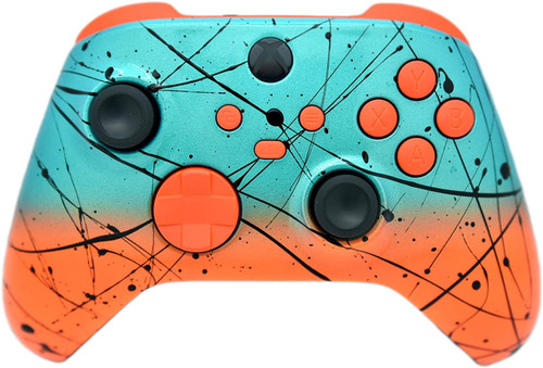 Teal & Orange Fade W/Orange Inserts Xbox Series X/S Custom Wireless Controller