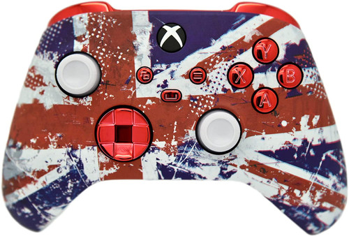 U.K Flag W/Red Chrome Inserts Xbox Series X/S Custom Wireless Controller