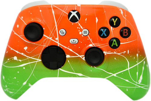 Orange & Green White Drip Xbox Series X/S Custom Wireless Controller