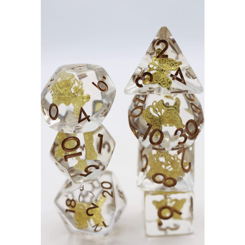 Gilded Butterfly RPG Dice Set