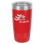 Personalized 20oz. Red Vacuum Insulated Powder Coated Stainless Steel Tumbler with Lid