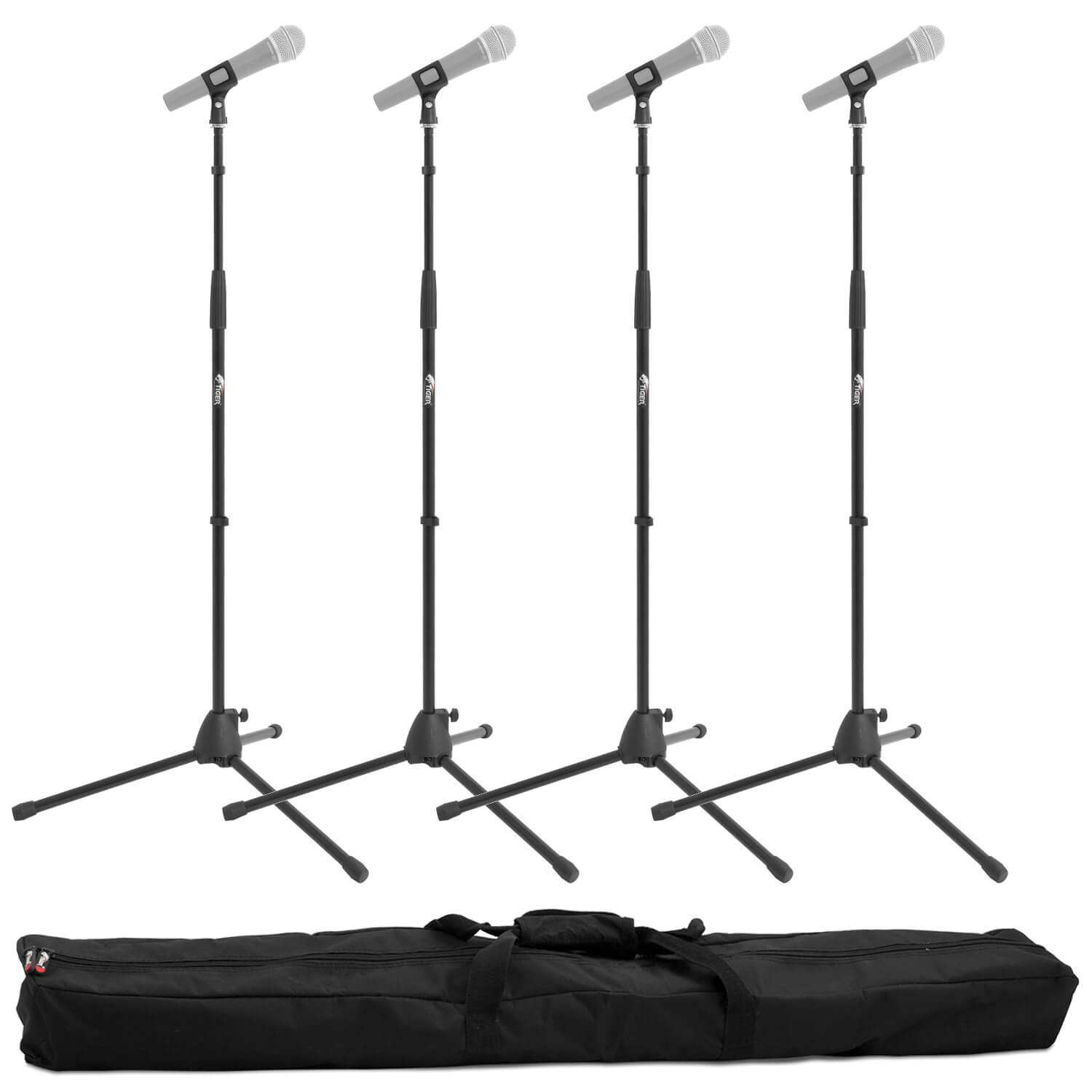 Tiger Microphone Stand with Tripod Base - Pack of 4 with Bag - DJM ...
