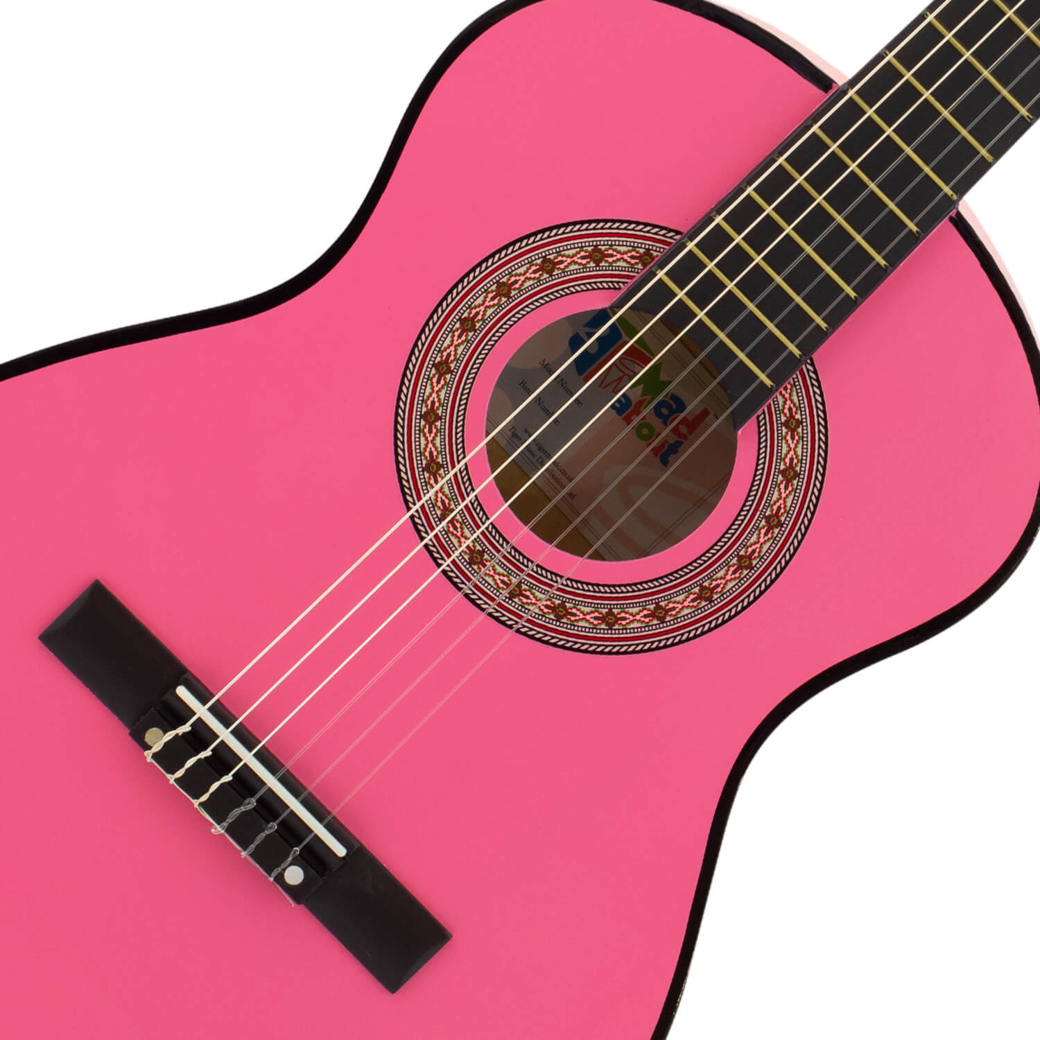 Pink 3/4 Classical Guitar by Mad About - Colourful Guitar with Bag ...