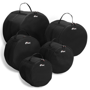 5-Piece Drum Bag Set Weather-Resistant 600D Nylon Foam Padding Black -Tiger