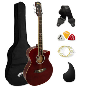 Tiger ACG1-RD Acoustic Guitars with Steel Strings - Small Body 4/4 - Red