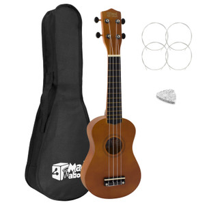 Mad About Left Handed Natural Soprano Ukulele for Beginners with Bag