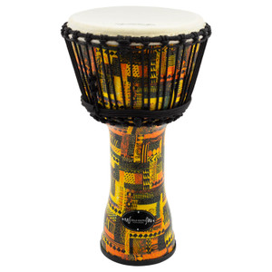World Rhythm 10" Rope Tuned Djembe Drum - Orange African Synthetic Hand Drum