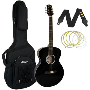 Tiger Black Acoustic Guitar Package with Premier Padded Bag