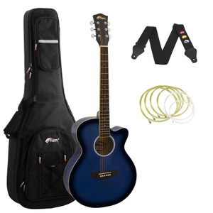 Tiger Blue Acoustic Guitar Pack for Students with Premier Padded Bag