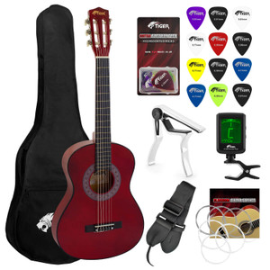 Tiger 3/4 Size Red Classical Guitar Package
