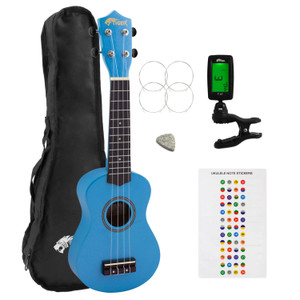 Beginners Soprano Ukulele in Blue & Clip-On Tuner Kit
