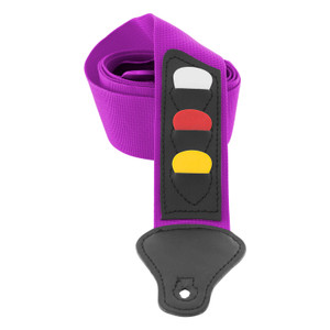 Purple Guitar Strap with Pick Holders