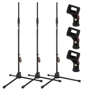 Tiger 3 Pack of Straight Microphone Stands