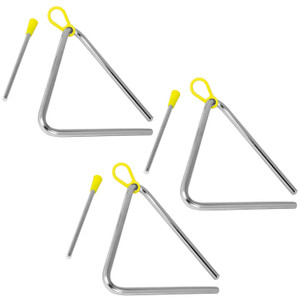 TIGER TRI7-3-MT 15CM Steel Triangle Instrument, Complete with Beater, Pack of 3