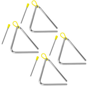 TIGER TRI7-4-MT 15CM Steel Triangle Instrument, Complete with Beater, Pack of 4