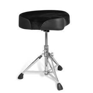 Tiger drum throne with black padded seat, threaded spindle height adjustment and double-braced tripod base for drummers and percussionists