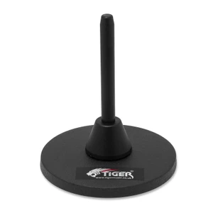 Tiger vertical clarinet and flute stand with heavy Cast Iron non‑slip base and black peg.