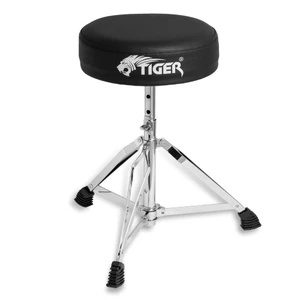 Tiger adjustable drum throne with padded black seat, chrome tripod base and non-slip feet