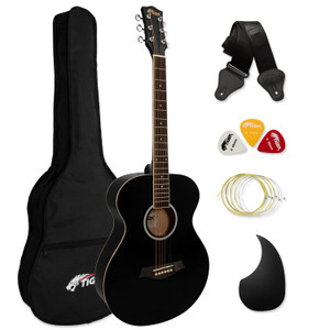 Tiger ACG2 Full-size Acoustic Steel-string Guitar Pack for Beginners - Black