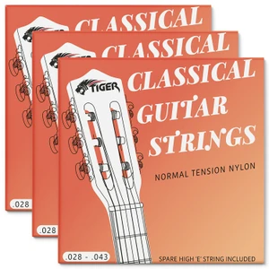 Tiger Pack of 3 Classical Guitar String Sets