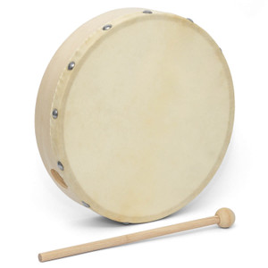 World Rhythm HD-8 Rhythm Hand Drum - 8 inch Pre-tuned Frame Drum Beater Included